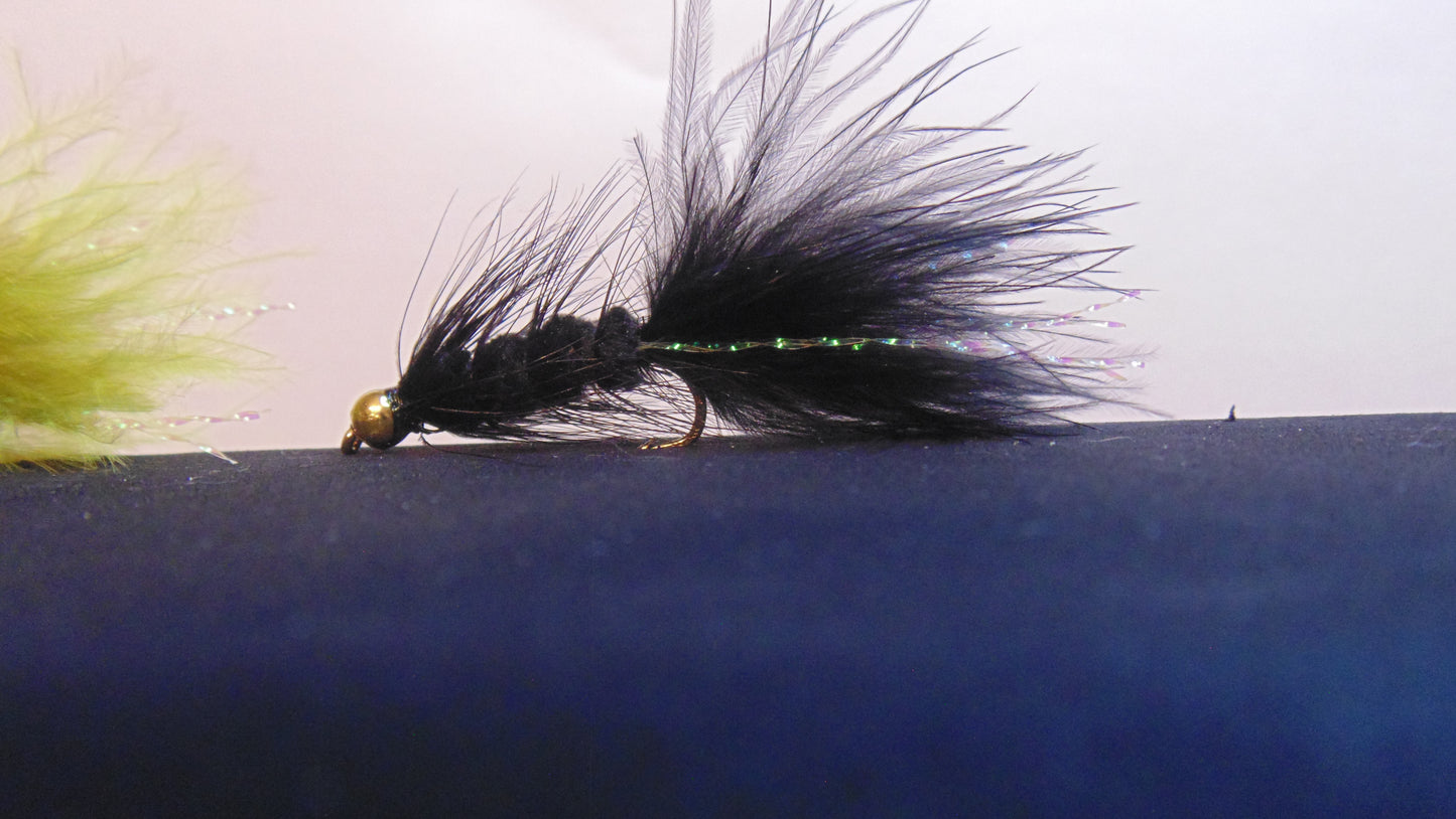 Wooly Bugger Black or Green Bead Head
